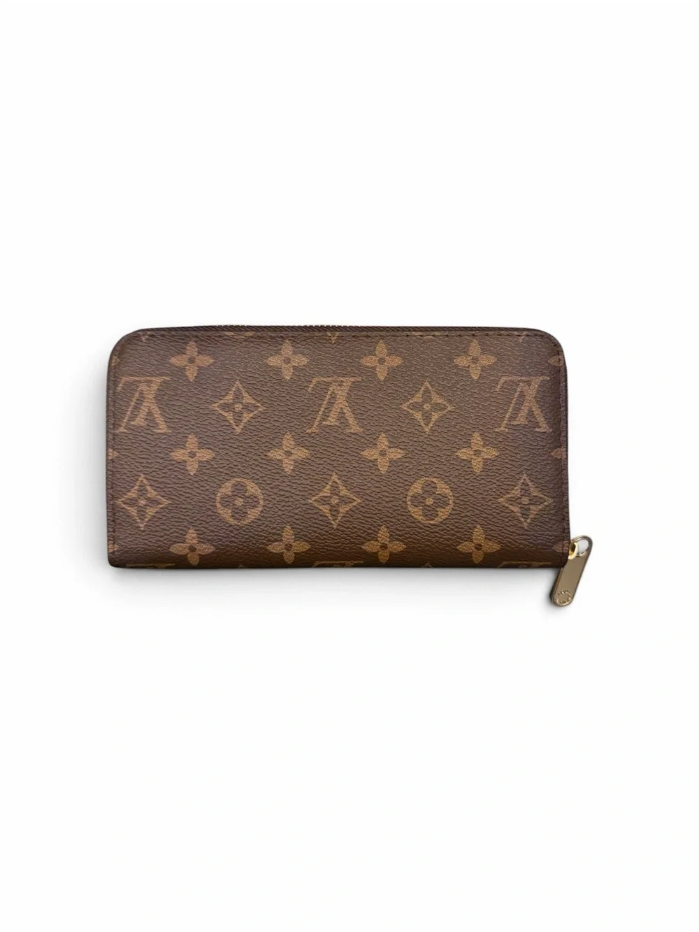 Louis Vuitton Brown Monogram Zippy Wallet with Gold Hardware